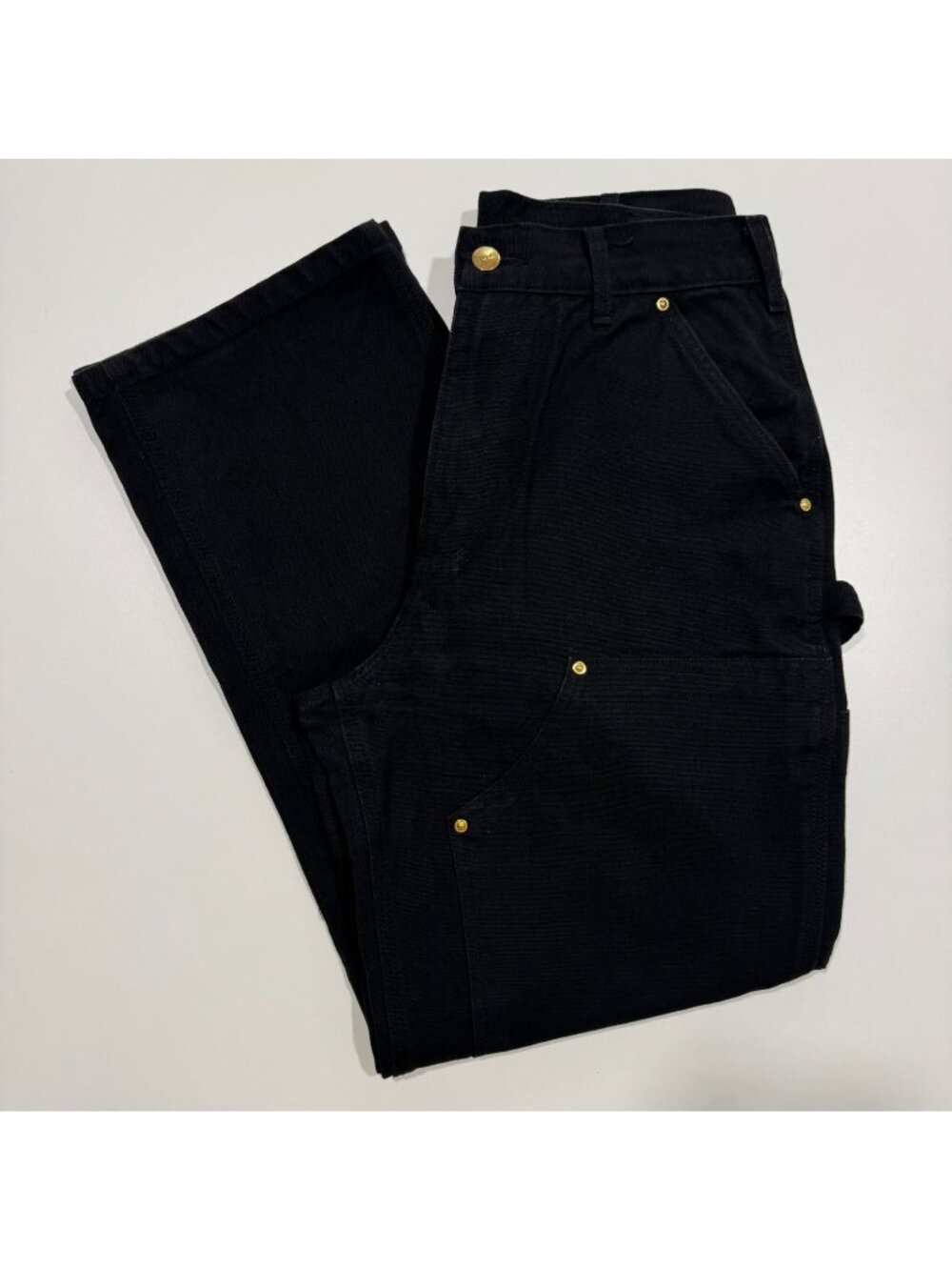 Carhartt Mens B01 Double Knee Work Pants Black Gold Size 28x28 Loose Original